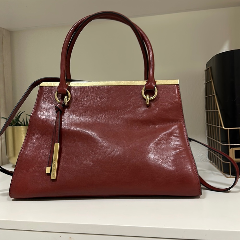 Red leather purse